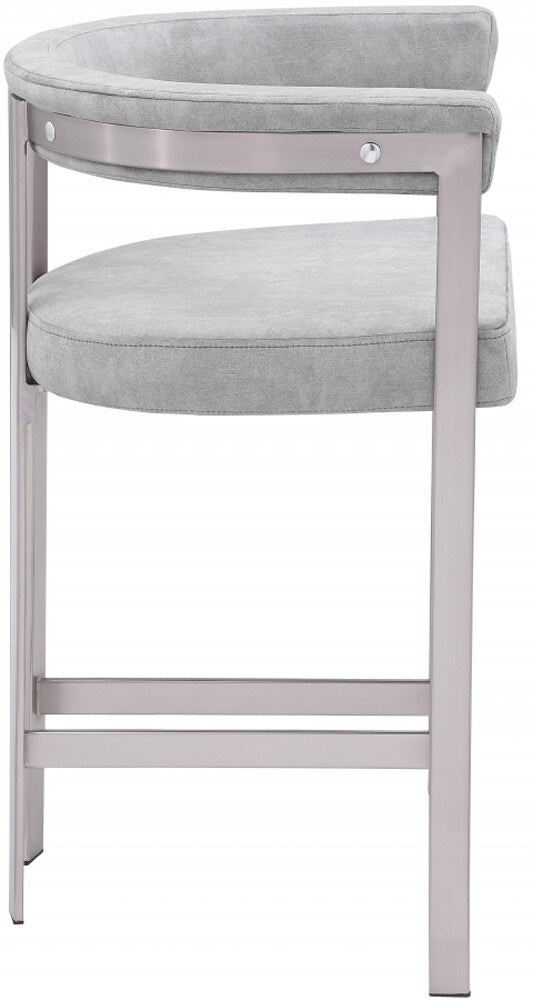 Meridian Furniture - Marcello Grey Velvet Counter Stool (Set of 2) - 939Grey-C veiw 2