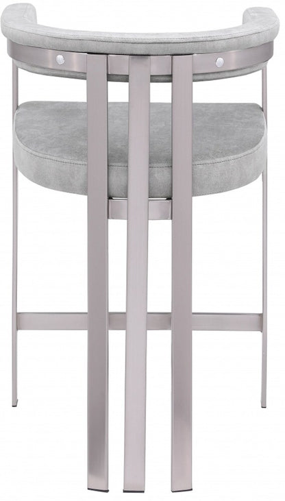 Meridian Furniture - Marcello Grey Velvet Counter Stool (Set of 2) - 939Grey-C veiw 3