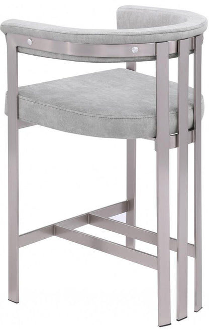 Meridian Furniture - Marcello Grey Velvet Counter Stool (Set of 2) - 939Grey-C veiw 5