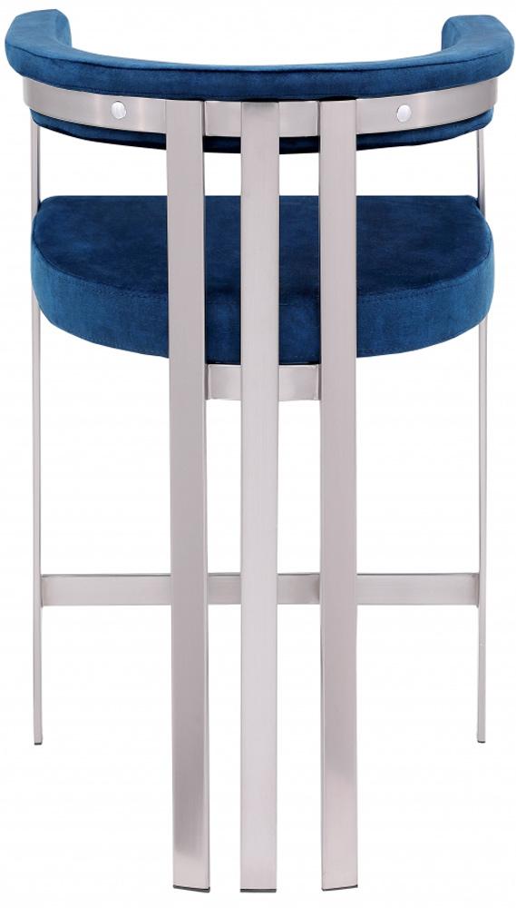 Meridian Furniture - Marcello Navy Velvet Counter Stool (Set of 2) - 939Navy-C veiw 4