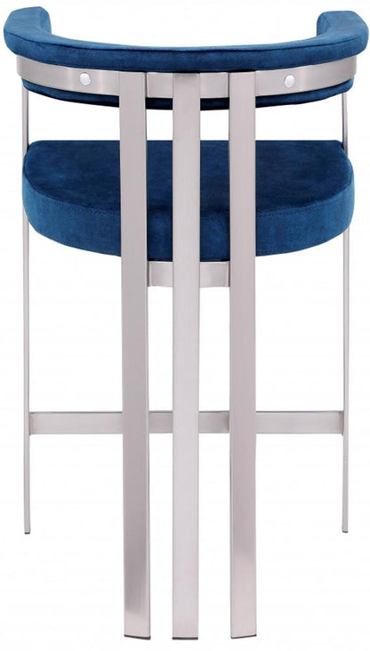 Meridian Furniture - Marcello Navy Velvet Counter Stool (Set of 2) - 939Navy-C veiw 4