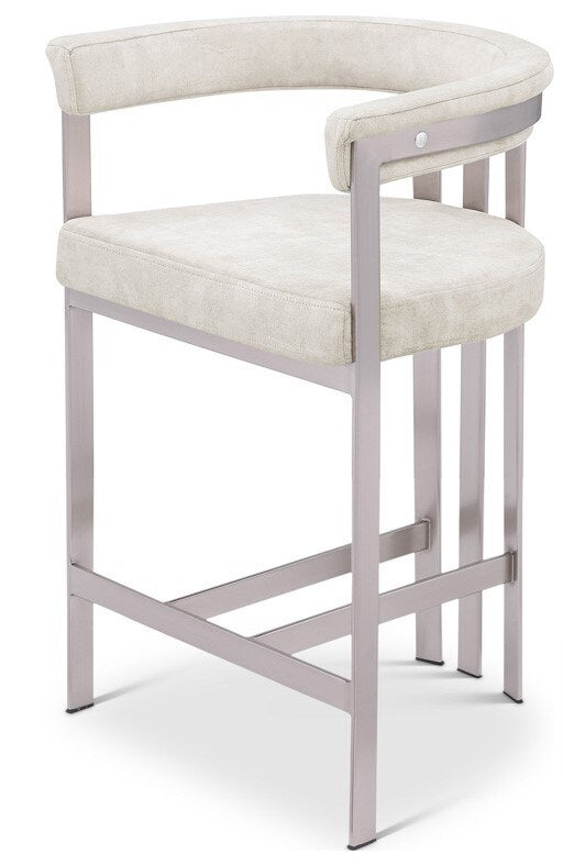 Meridian Furniture - Marcello Stone Velvet Counter Stool (Set of 2) - 939Stone-C veiw 1