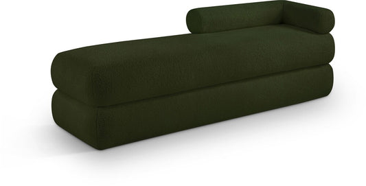 Meridian Furniture - Kennedy Green Faux Shearling Teddy Fabric Bench - 190Green veiw 1