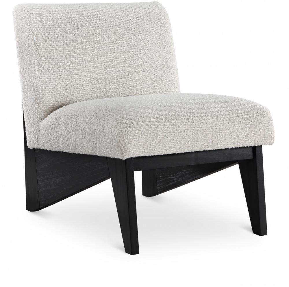 Meridian Furniture - Chapman Cream Boucle Fabric Accent Chair - 460Black veiw 1
