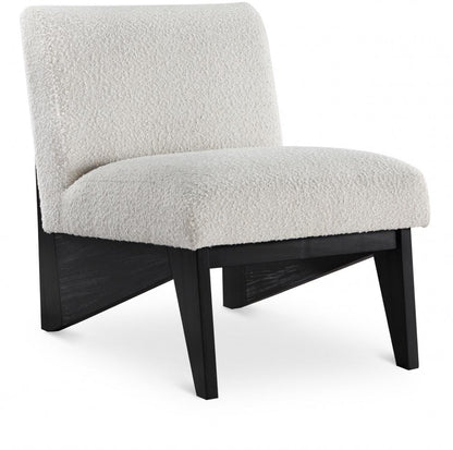 Meridian Furniture - Chapman Cream Boucle Fabric Accent Chair - 460Black veiw 1