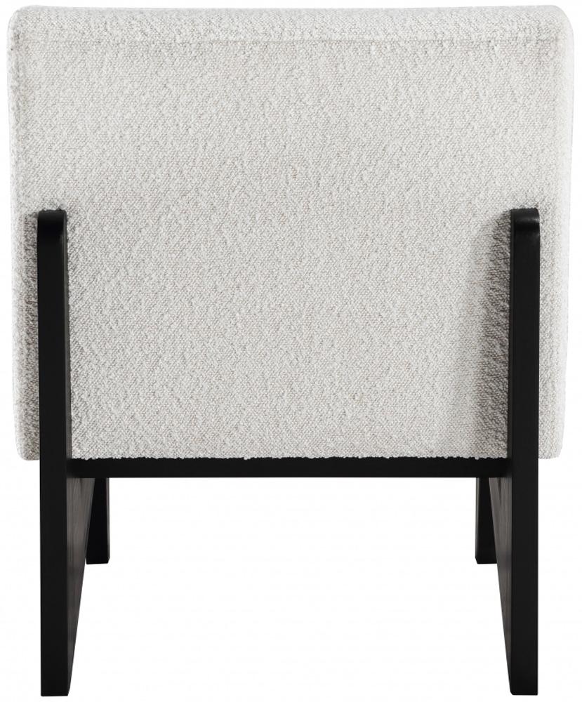 Meridian Furniture - Chapman Cream Boucle Fabric Accent Chair - 460Black veiw 2
