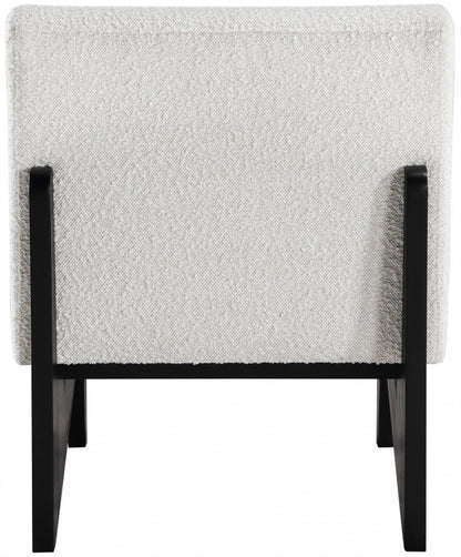 Meridian Furniture - Chapman Cream Boucle Fabric Accent Chair - 460Black veiw 2
