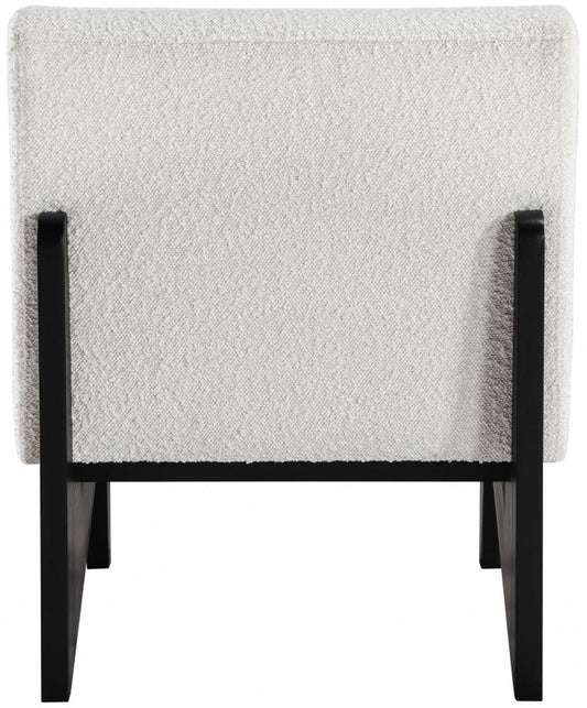 Meridian Furniture - Chapman Cream Boucle Fabric Accent Chair - 460Black veiw 2