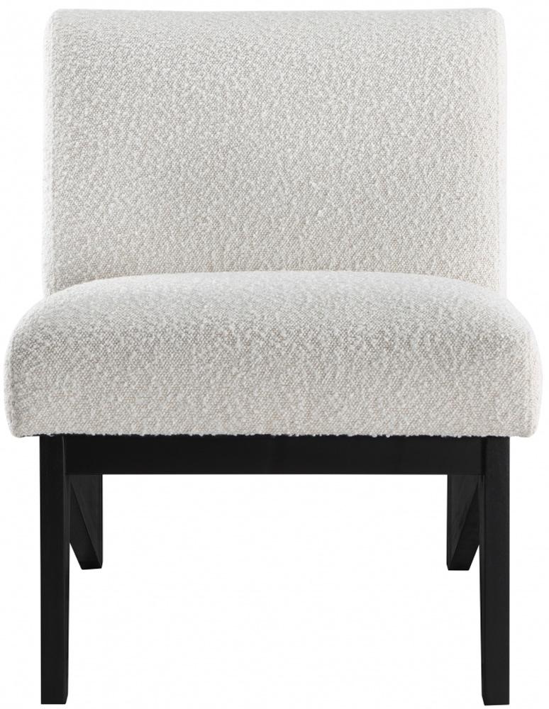 Meridian Furniture - Chapman Cream Boucle Fabric Accent Chair - 460Black veiw 3
