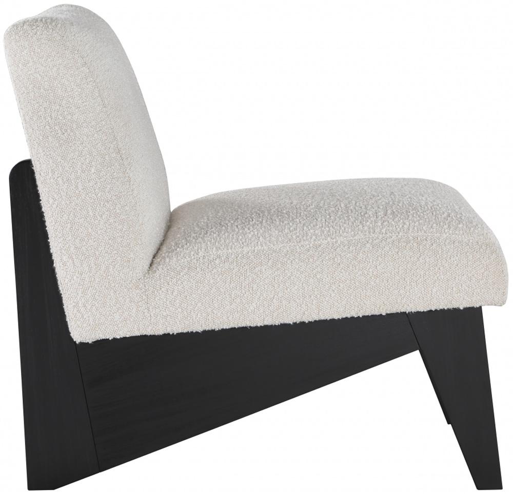 Meridian Furniture - Chapman Cream Boucle Fabric Accent Chair - 460Black veiw 4