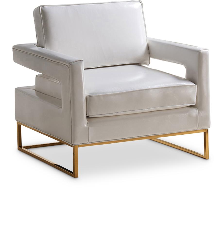 Meridian Furniture - Amelia White Vegan Leather Accent Chair - 512White veiw 1