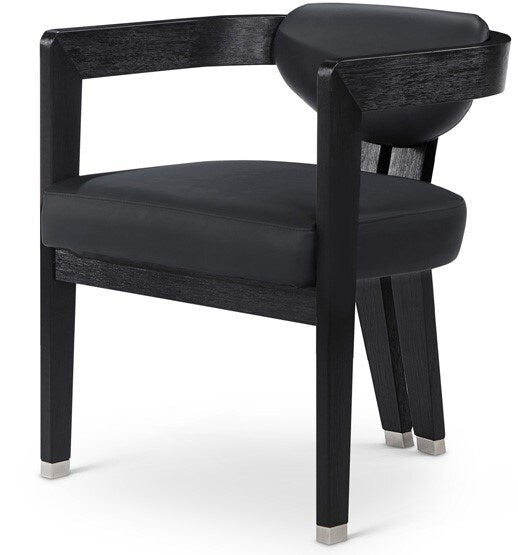 Meridian Furniture - Carlyle Black Vegan Leather Dining Chair - 563Black-C veiw 1
