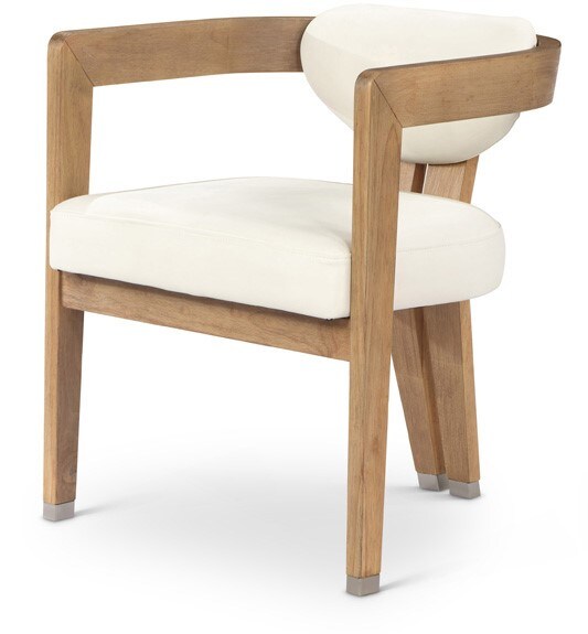 Meridian Furniture - Carlyle Cream Vegan Leather Dining Chair - 564Cream-C veiw 1