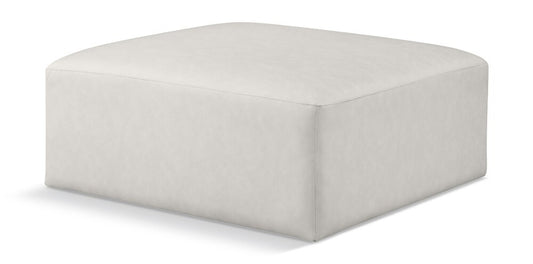 Meridian Furniture - Cube Cream Vegan Leather Ottoman - 668Cream-Ott veiw 1