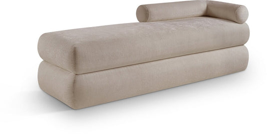 Meridian Furniture - Kennedy Beige Chenille Fabric Bench - 197Beige veiw 1