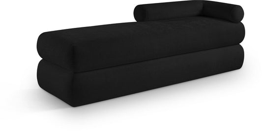 Meridian Furniture - Kennedy Black Chenille Fabric Bench - 197Black veiw 1