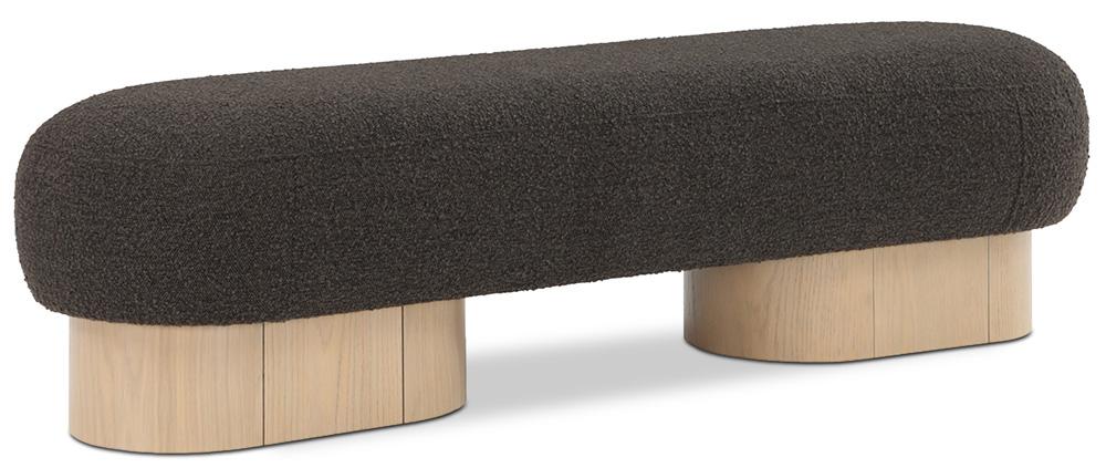 Meridian Furniture - Robertson Brown Boucle Fabric Bench - 22001Brown veiw 1