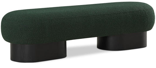 Meridian Furniture - Robertson Green Boucle Fabric Bench - 22002Green veiw 1