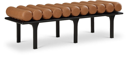 Meridian Furniture - Landon Cognac Vegan Leather Bench - 22008Cognac veiw 1