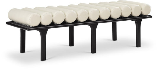 Meridian Furniture - Landon Cream Vegan Leather Bench - 22008Cream veiw 1