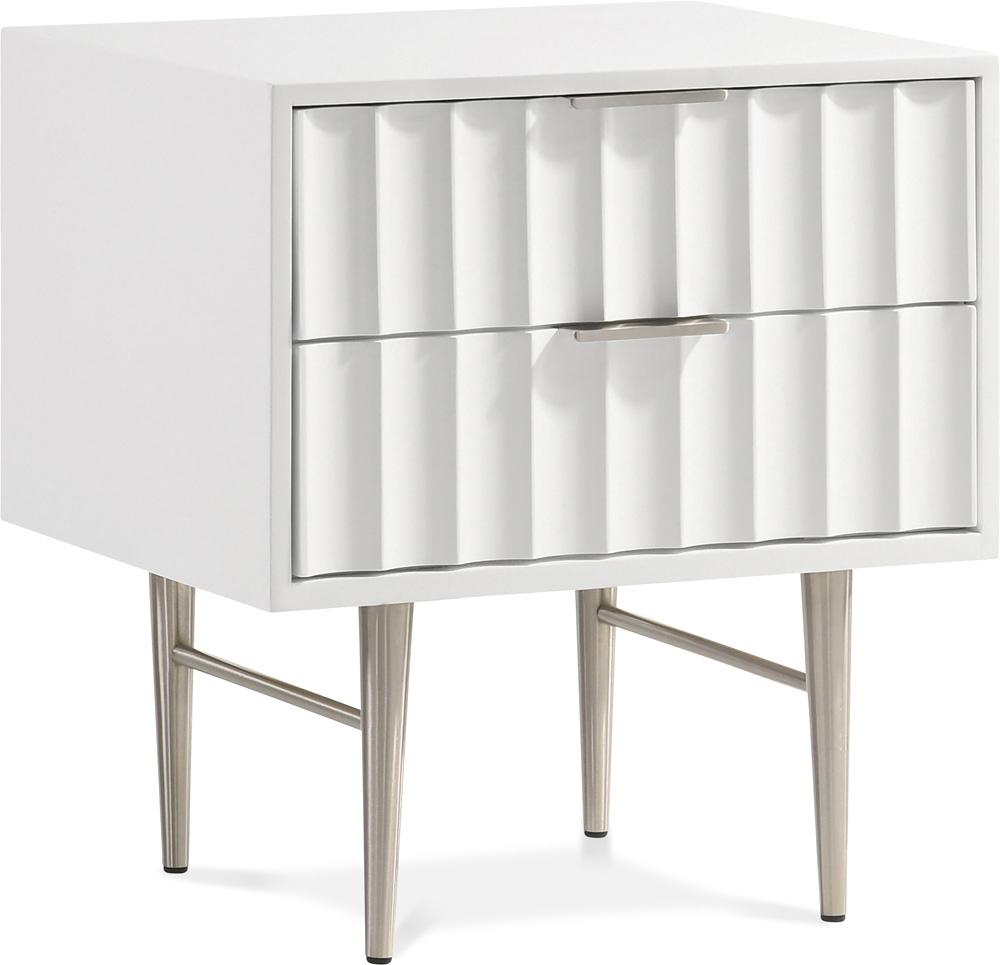 Meridian Furniture - Modernist White Gloss Night Stand - 802White-NS veiw 1