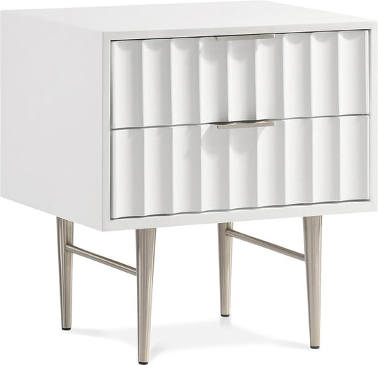Meridian Furniture - Modernist White Gloss Night Stand - 802White-NS veiw 1