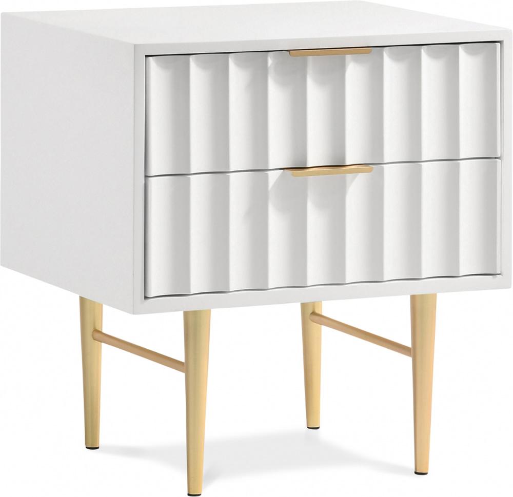 Meridian Furniture - Modernist White Gloss Night Stand - 801White-NS veiw 1