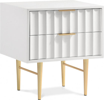 Meridian Furniture - Modernist White Gloss Night Stand - 801White-NS veiw 1