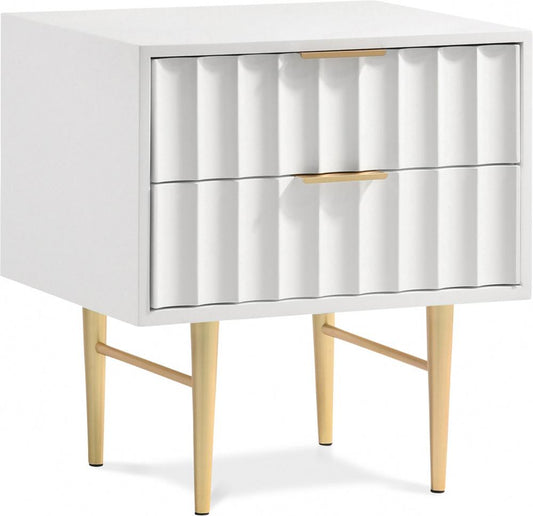 Meridian Furniture - Modernist White Gloss Night Stand - 801White-NS veiw 1