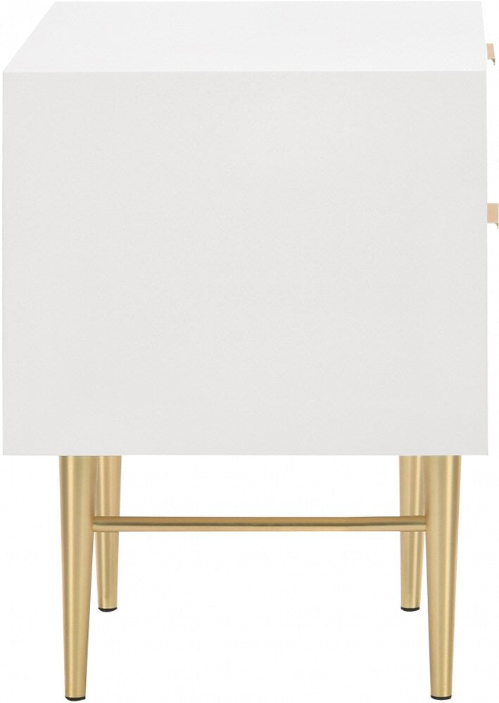 Meridian Furniture - Modernist White Gloss Night Stand - 801White-NS veiw 4