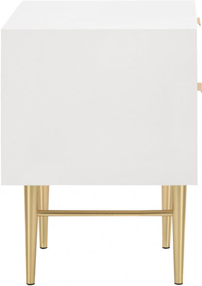 Meridian Furniture - Modernist White Gloss Night Stand - 801White-NS veiw 4