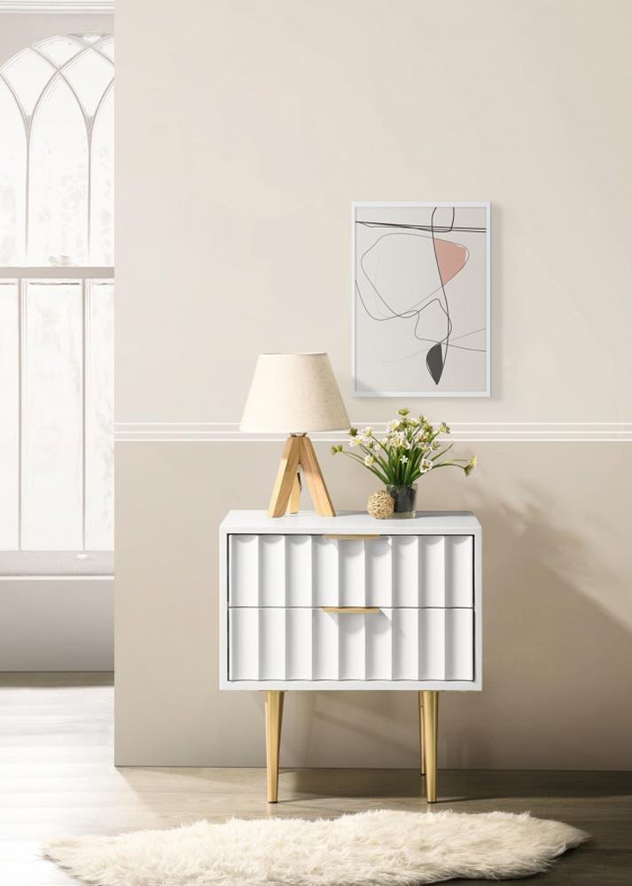 Meridian Furniture - Modernist White Gloss Night Stand - 801White-NS veiw 6