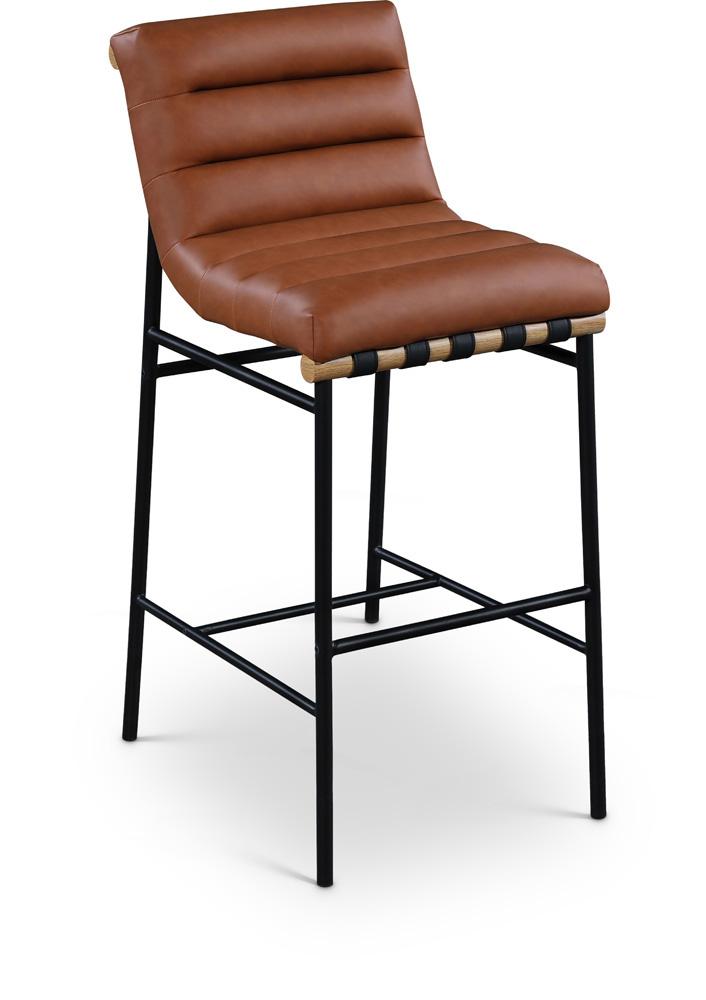 Meridian Furniture - Burke Cognac Vegan Leather Bar Stool - 846Cognac-C veiw 1