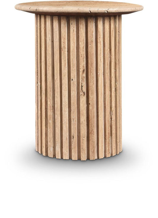 Meridian Furniture - Genoa Beige End Table - 248Travertine-ET veiw 1