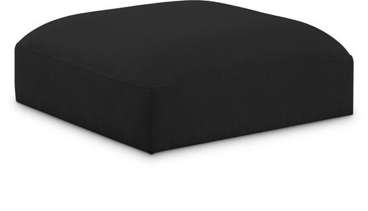 Meridian Furniture - Ease Black Polyester Fabric Ottoman - 696Black-Ott veiw 1