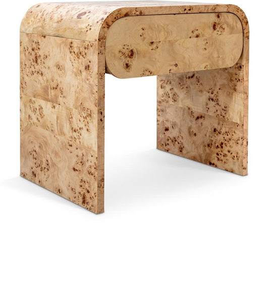 Meridian Furniture - Cresthill Burl Wood Night Stand - 863-NS veiw 1