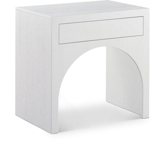 Meridian Furniture - August White Night Stand - 388White-NS veiw 1