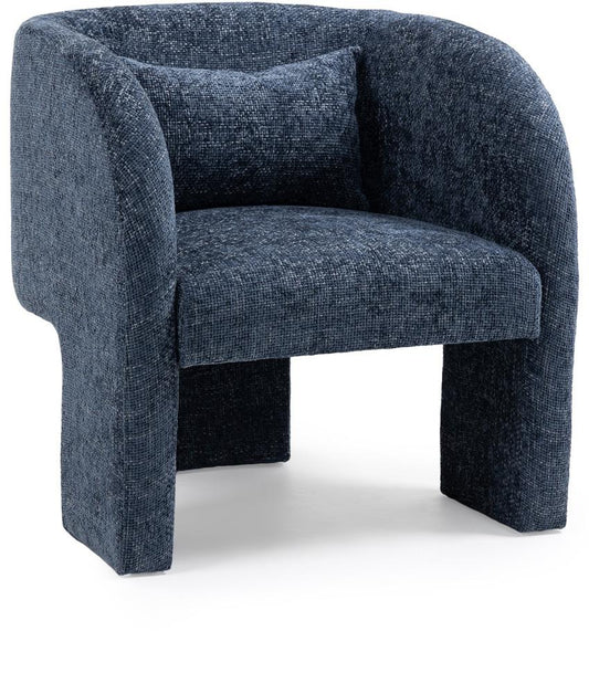 Meridian Furniture - Sawyer Navy Chenille Fabric Accent Chair - 493Navy veiw 1
