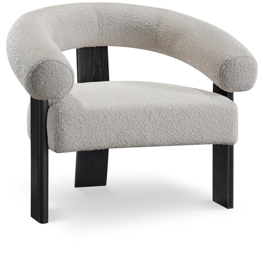 Meridian Furniture - Winston Cream Boucle Fabric Accent Chair - 497Cream veiw 1