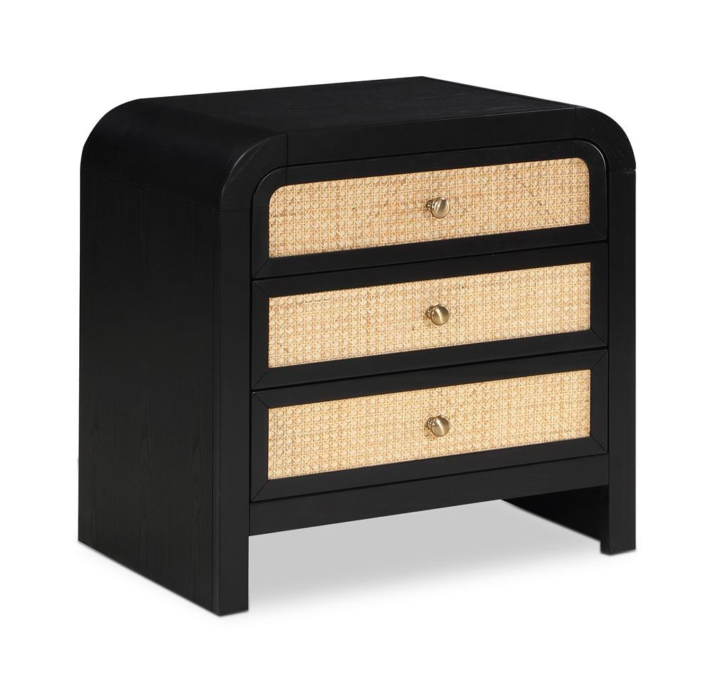 Meridian Furniture - Siena Black Night Stand - SienaBlack-NS veiw 1