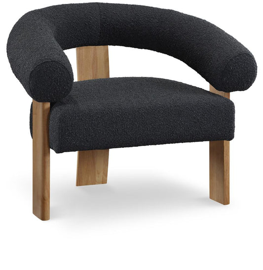 Meridian Furniture - Winston Black Boucle Fabric Accent Chair - 496Black veiw 1