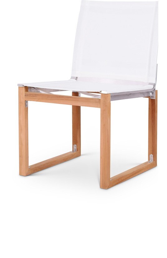 Meridian Furniture - Tulum Off White Water Resistant Fabric Outdoor Patio Dining Side Chair - 353White-SC veiw 1
