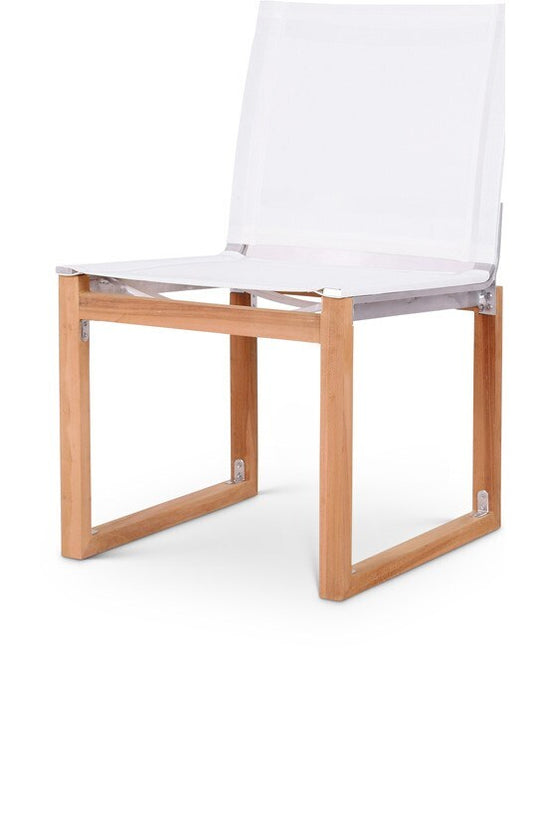 Meridian Furniture - Tulum Off White Water Resistant Fabric Outdoor Patio Dining Side Chair - 353White-SC veiw 1