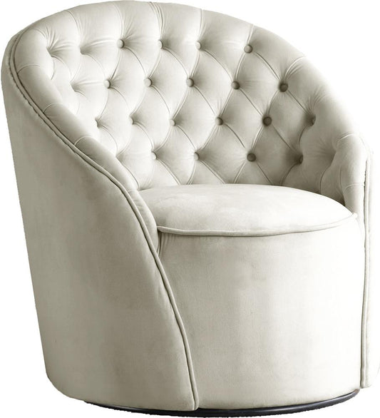 Meridian Furniture - Alessio Cream Velvet Accent Chair - 501Cream veiw 1