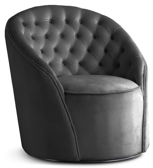 Meridian Furniture - Alessio Grey Velvet Accent Chair - 501Grey veiw 1