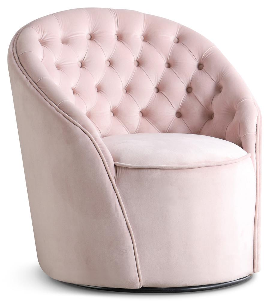 Meridian Furniture - Alessio Pink Velvet Accent Chair - 501Pink veiw 1