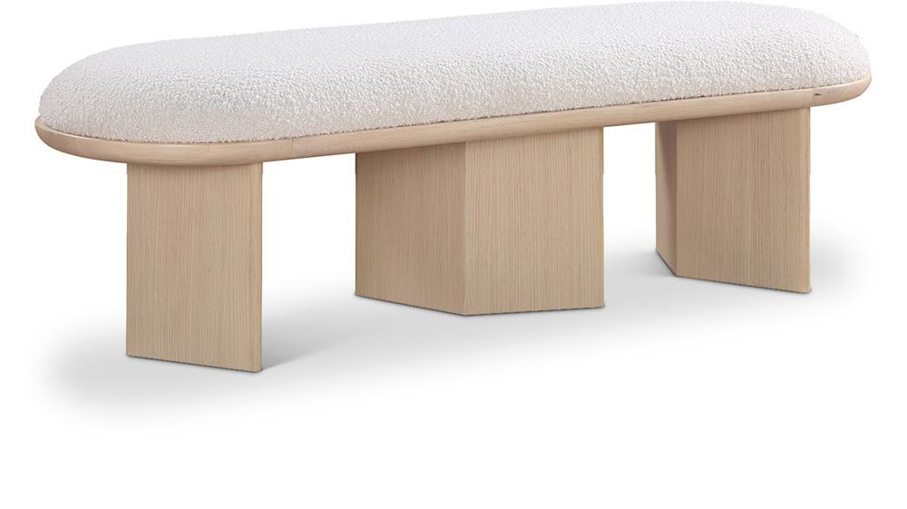 Meridian Furniture - Wilshire Cream Boucle Fabric Bench - 22004Cream veiw 1