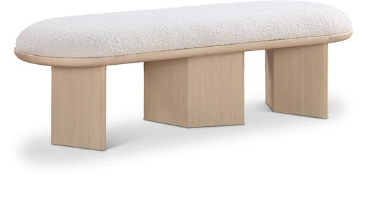 Meridian Furniture - Wilshire Cream Boucle Fabric Bench - 22004Cream veiw 1