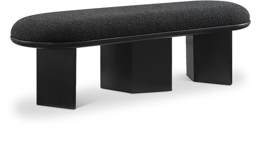Meridian Furniture - Wilshire Black Boucle Fabric Bench - 22005Black veiw 1