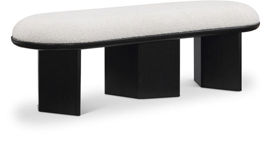 Meridian Furniture - Wilshire Cream Boucle Fabric Bench - 22005Cream veiw 1